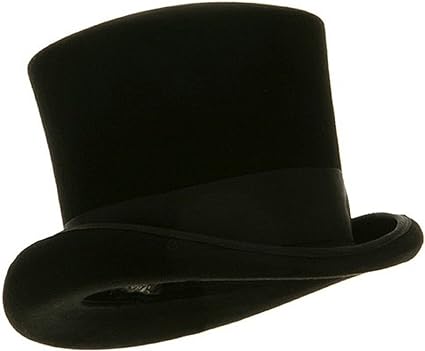 100 % Wool Mad Hatter Hat Satin Lined Top